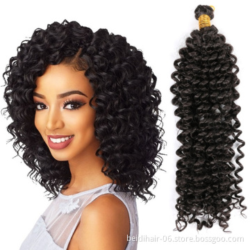 Synthetic Pre Stretched Crochet Braids Water Wave Bundles 14inch Afro Kinky Curly Hair Artificial Braiding Hair Jerry Curl